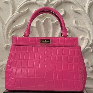 Kate Spade Orchard Pink Croc Embossed Handbag NWOT